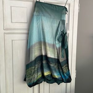 Silk one of a kind skirt with bow and tags